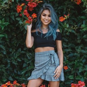 Ruffle Plaid Mini Skirt